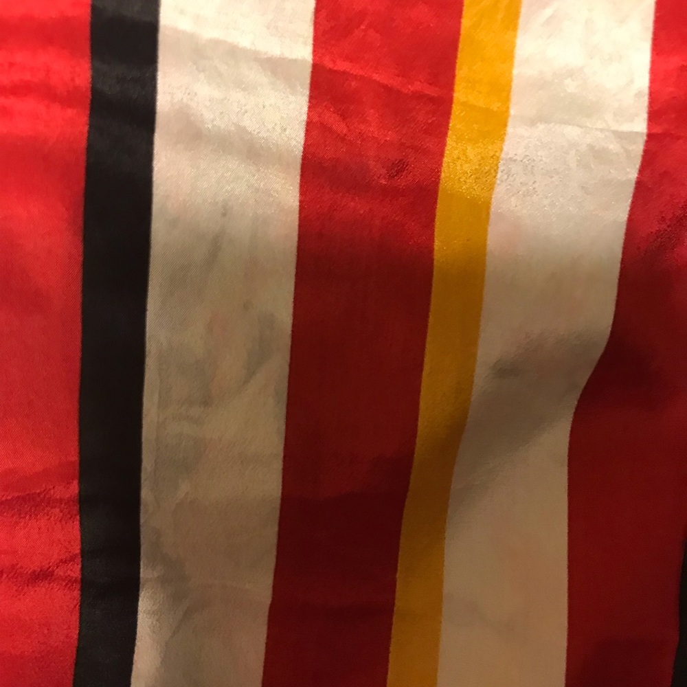 Vintage 80s Echo Striped Silk Scarf - Picture 6 of 8